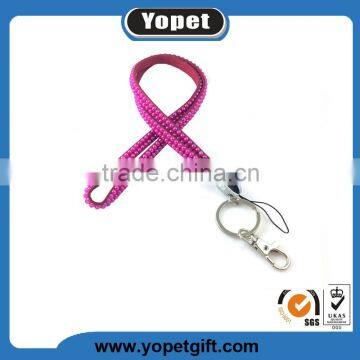 Diamond rhinestone crystal neck lanyard with id badge holder