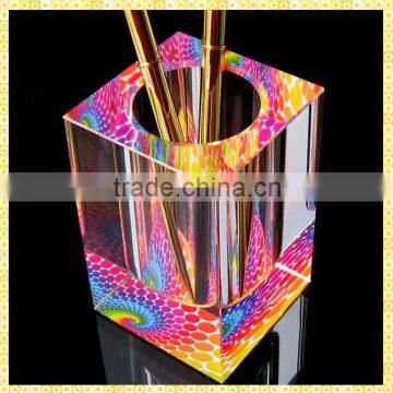 Colorful Antique Crystal Pen Holder For Office Table Decoration