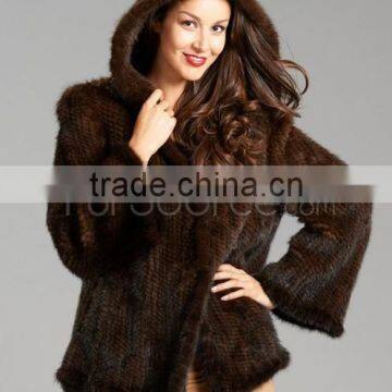 Fashion Genuine Knitted Mink Fur Coat for Women MC03 photo-2