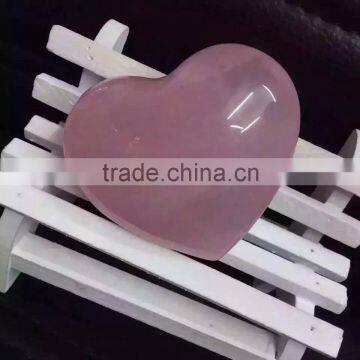 Natural Hears Shaped Rose Crystal Stone for Sale