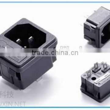 iec 320 c14 male connector ac power socket with fuse