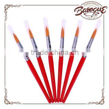 Free School Art Supplies Sample 6 pcs Red Handle Student Round Nylon Artist Painting Brush Art Holder Paintbrushes No.5