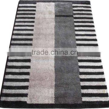 Hand Woven Beige/Black 100% Best Quality Wool Shaggy Rugs