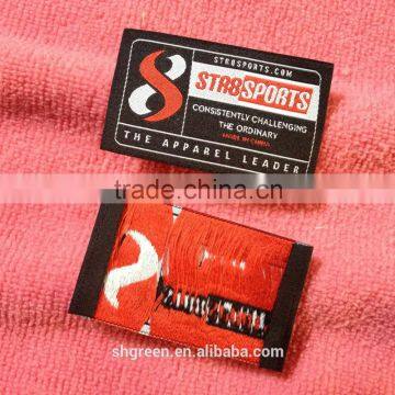 Flower Logo Woven/weaving Neck Label With End Fold
