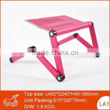 Popular gift promotion folding aluminum recliner fold up laptop desk