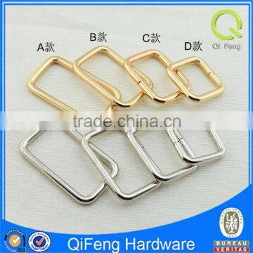 Customer logo metal iron square and rectangle ring for handbag accessories