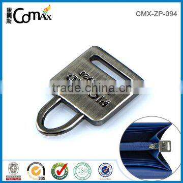 Mini Rectangular Alloy Brush Gun Metal Custom Zipper Puller photo-3