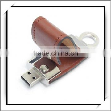 USB Flash Memory Pen Drive U Disk Brown Leather 32GB