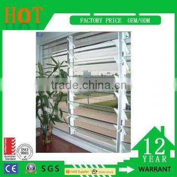 Factory price energy-saving double glazed aluminum glass window louver awning glass shutter