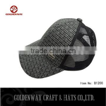 straw cloth and mesh 6 panel hat