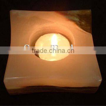 Square Shape Candle Holder / Marble Tea Light / Onyx Tea Light Holder /
