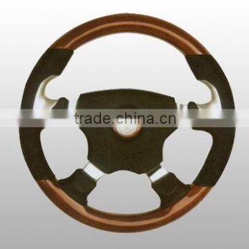 wooden 4 spokes steering wheel