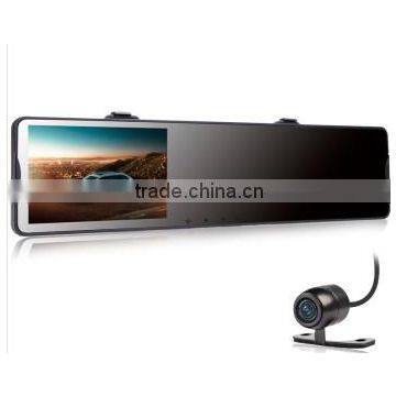 New Full HD 1080P dual lens Car Camera Dvr Blue Rearview Mirror Digital Video Auto Navigator 170 Degree Wide Angle168