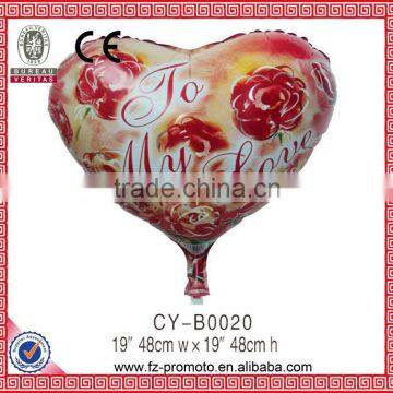 Promotion Golden Heart Shape Foil Balloon for Chirstmas Decoration