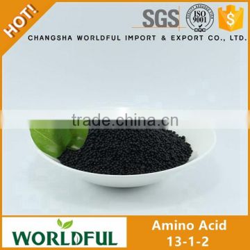 Best quality black granule amino acid NPK 13-1-2 fertilizer price in agrochemical