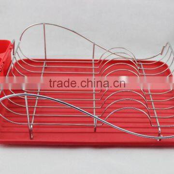 Metal Dish Rack With Plastic Tray