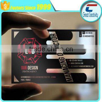 Heidelberg Offset Printing Transparent Matt Finish PVC Plastic Business Card