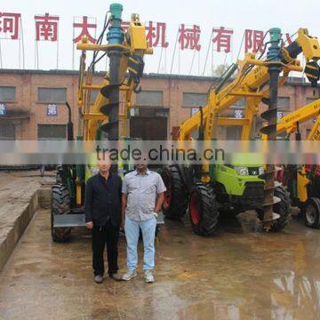 tractor mounted solar poles erection machine