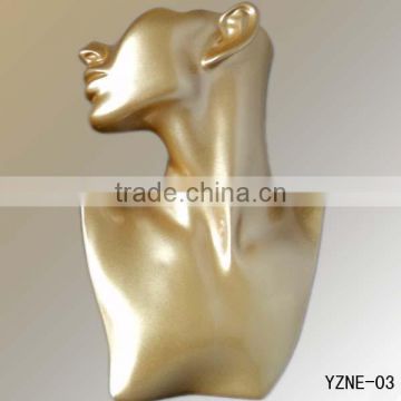 2015 newly style sexy cheap fiberglass necklace display mannequin head