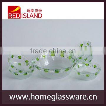 7pcs/set Glass Salad Bowl With Hand Painted photo-5