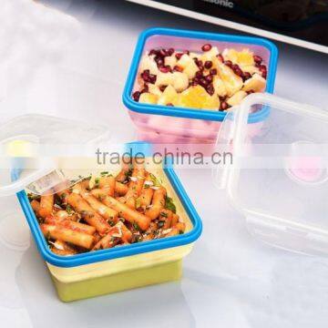 Collapsible Silicone Bento Lunch Salad Picnic Box Bpa Free Easy Carry photo-3