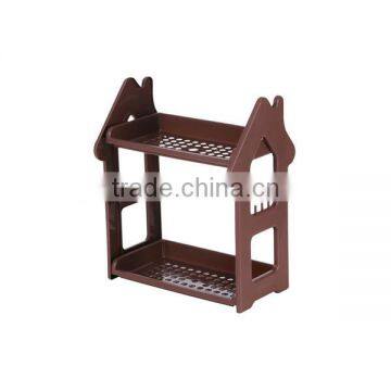 2-Shelf Shelving Unit Plastic Bathroom Shelf With Two Layers Organizer photo-2