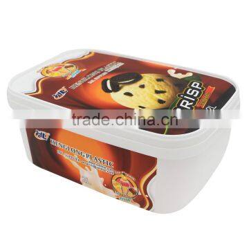 IML Rectangular Disposable Plastic Food Containers With Lids, IML Ice Cream Packaging Design photo-5