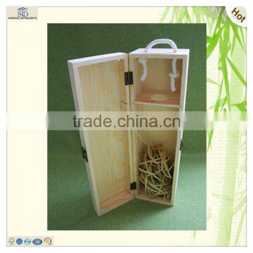 Cheap Decorative Unfinished Single Bottle Wooden Wine Box photo-3