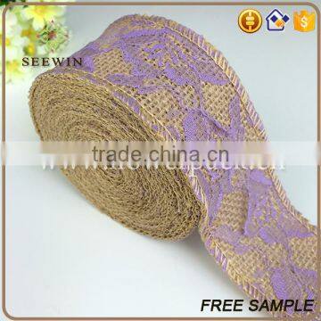 Royal Blue Chevron Burlap Ribbon for Wrapping photo-2