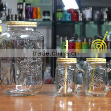 8 liter transparent glass beverage dispenser with metal rack