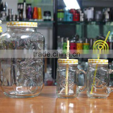 Hexagonal Glass Juice Jars With Metal Stand photo-5