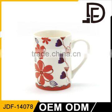 Drinkware flower ceramic coffee mug logo, logo mugs no minimum