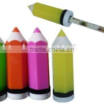 Colorful plastic pencil shape custom logo printed sharpener