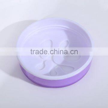 Set 4 Clear Round Empty Glass Storage Jars With Flower Screw Plastic Lid photo-5