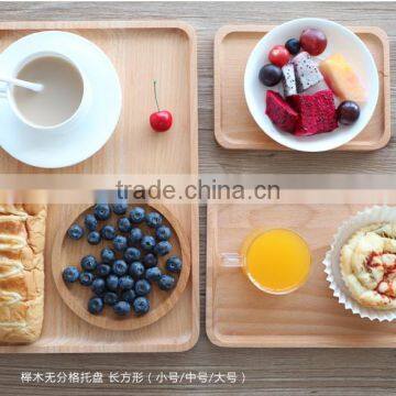 Logo Customized Solid Beech Square Wooden Serving Tray photo-2