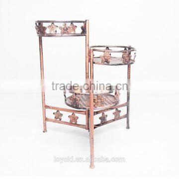 Garden Decor Iron Art Decorative 3 Tier Flower Pot Bronze Vintage Iron Flower Pot Stand photo-5