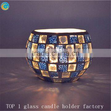 glass mosaic antique candlestick holders