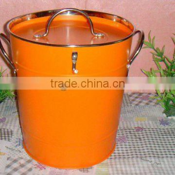 Galvanized Metal Ice Bucket with Lid and Scoop