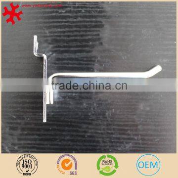 4-Inch Chromed Slatwall Metal Hooks With Stabilizer and Double Hook Clips, Black photo-2