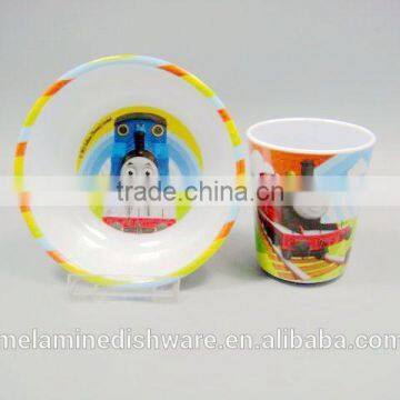 Kid children melamine dinnerware bowl and milk water cup