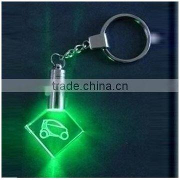 Blue LED Crystal Keychain