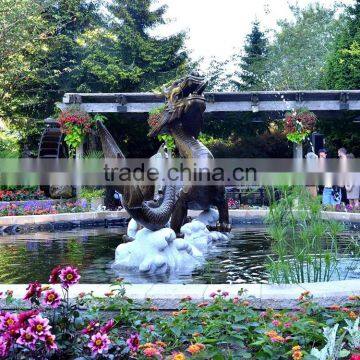 Antique Deco Metal Craft Bronze Dragon Water Fountain for Garden Decoration photo-2