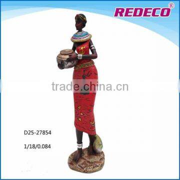 Resin decorative african woman statue