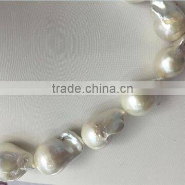 White 17mm Baroque Freshwater Pearl Necklace Designs photo-3