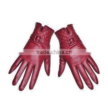 fashion leather glove for ladies