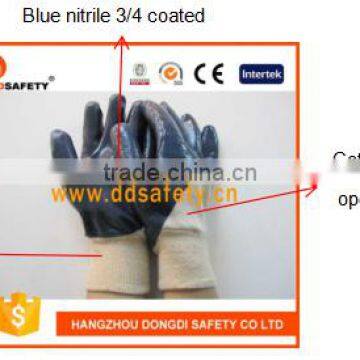 DDSAFETY Blue Nitrile Dipped Cotton Work Gloves With Oil Proof photo-2