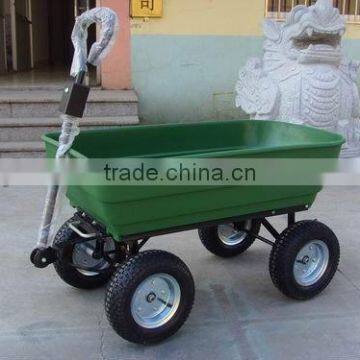 heavy duty 4 wheel garden utility trolley cart tipper dump wheelbarrow truck new