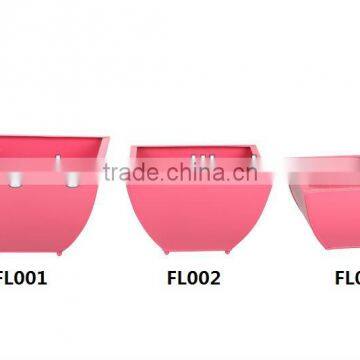 New style pink metal flower planter set