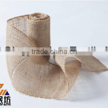 5 1/2 burlap ribbon natural color swen edge lowest price best quality