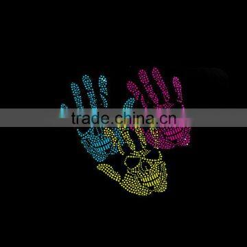 Hands rhinestone transfer design
